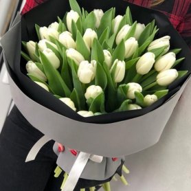Тюльпаны «Белая  симфония» от интернет-магазина «Lady fleur 63» в Тольятти