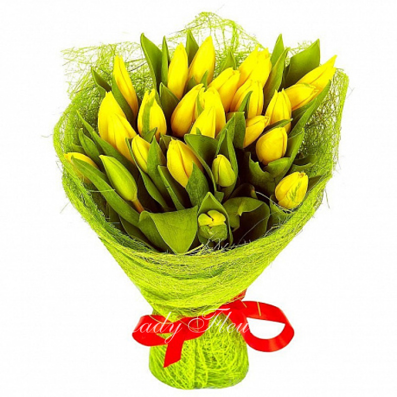 Букет тюльпанов «Ярко-жёлтый»