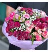 Монобукет из кустовых роз «Розовый микс» 2