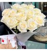 Букет из 15 пионовидных роз «Альпийское сияние»