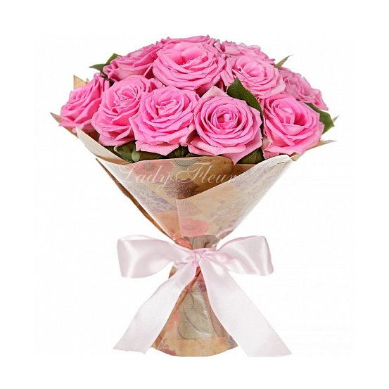 Букет розовых роз «Влюбленность»